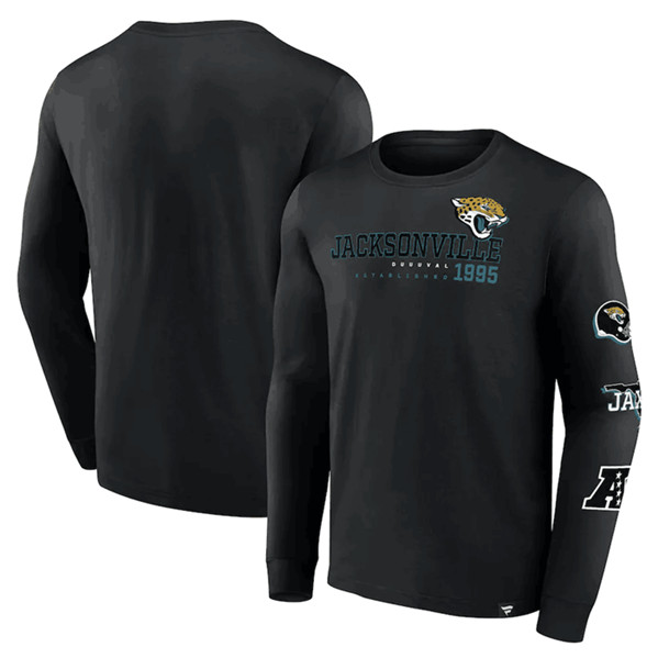 Men's Jacksonville Jaguars Black High Whip Pitcher Long Sleeve T-Shirt